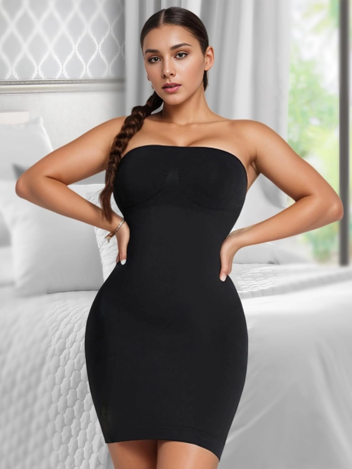 Women's Strapless Full Body Slip Shaper Seamless Smoother Tube Slip Under Dresses