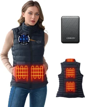 Womens Heated Vest, 5IN1 Smart Controller Electric Heating Jacket Coat Vests, Gifts for Women