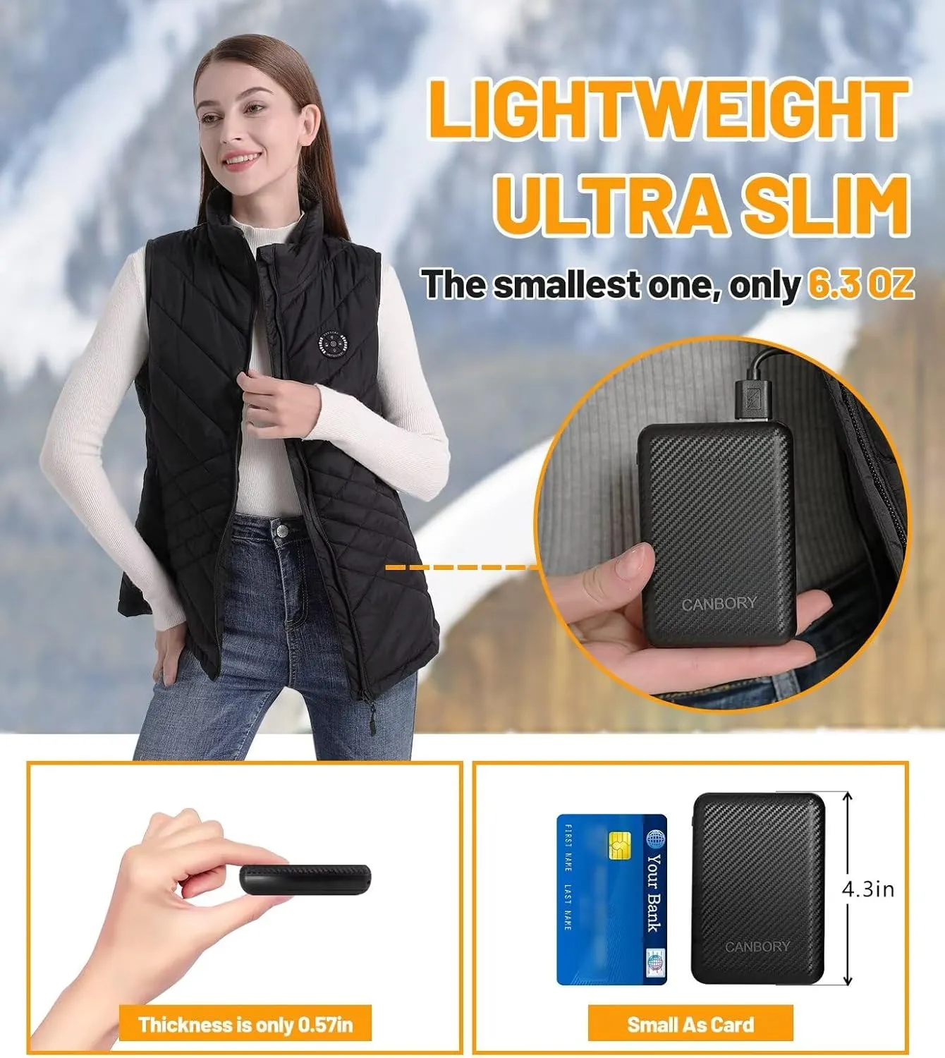 Womens Heated Vest, 5IN1 Smart Controller Electric Heating Jacket Coat Vests, Gifts for Women