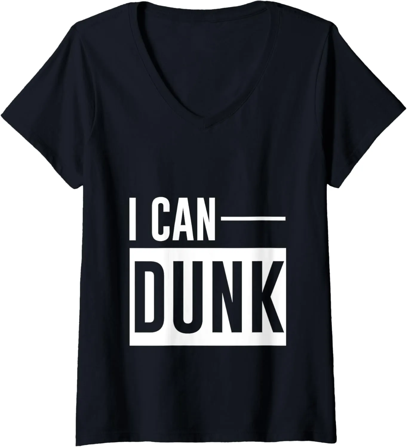 Womens I Can Dunk --- V-Neck T-Shirt