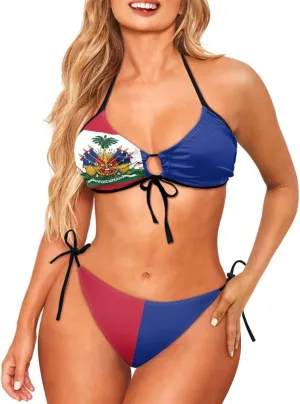 Womens Sexy Halter Bikini Set String Bathing Suit Teen Girls Swimming Suit 2 Piece Swimsuit
