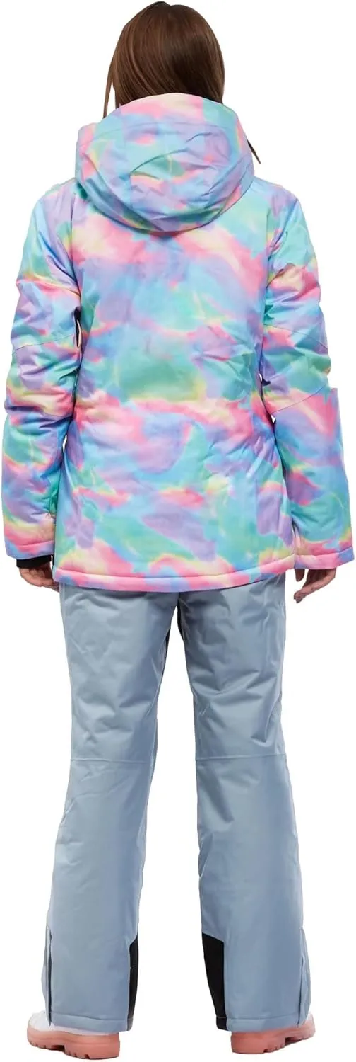 Women's Ski Jackets and Pants Set Waterproof Snowboard Snowsuit Colorful Winter Warm Snow Coat Suit Windproof
