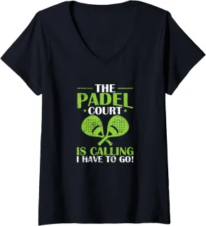 Womens The Padel Court is Calling V-Neck T-Shirt