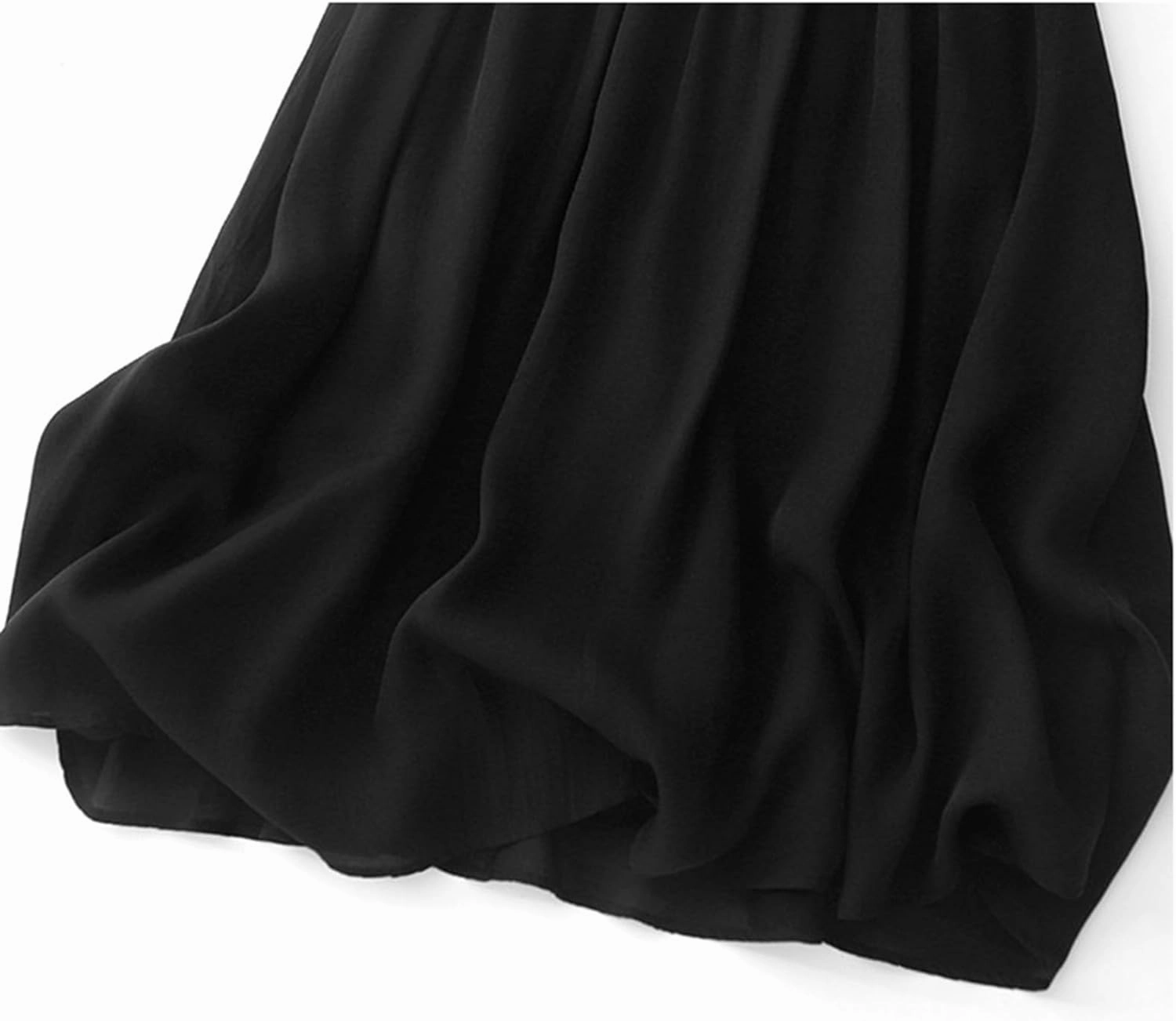 Womens Cotton Linen Skirts Summer Casual Elegant Double Layer Elastic High Waist Flowy Swing A Line Long Maxi Skirt