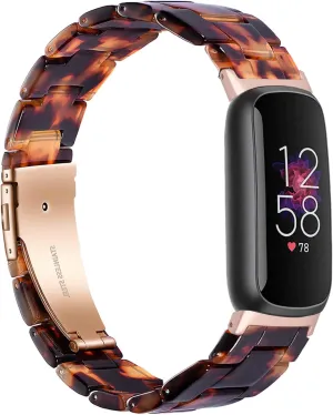 Wongeto Compatible with Fitbit Luxe/Luxe SE Bands for Women, Resin Wristband Strap with Stainless Steel Buckle Replacement Bands for Fitbit Luxe accssorises