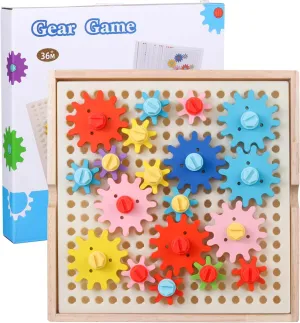 Wooden Gears Toys for Kids, Smart Toys Critical Thinking Puzzle Games, Gears Creative Kids Games Toy for Boys and Girls 3-4-5-6-7-8-9-10-11-12