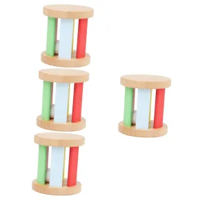 Wooden Roller Rattle for Boy Girl Montessori Instrument for Early Education Sensory Plaything for Newborns Lightweight Wooden Rattle for Grasping Skills Development