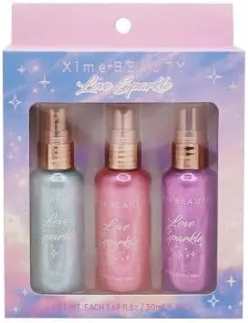 Xime Beauty Mini 3PC Set of Liquid Shimmer Highlight Multidimensional Micro Glitter Sprays (Love Sparkle)