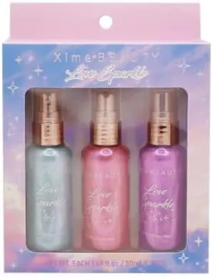 Xime Beauty Mini 3PC Set of Liquid Shimmer Highlight Multidimensional Micro Glitter Sprays (Love Sparkle)