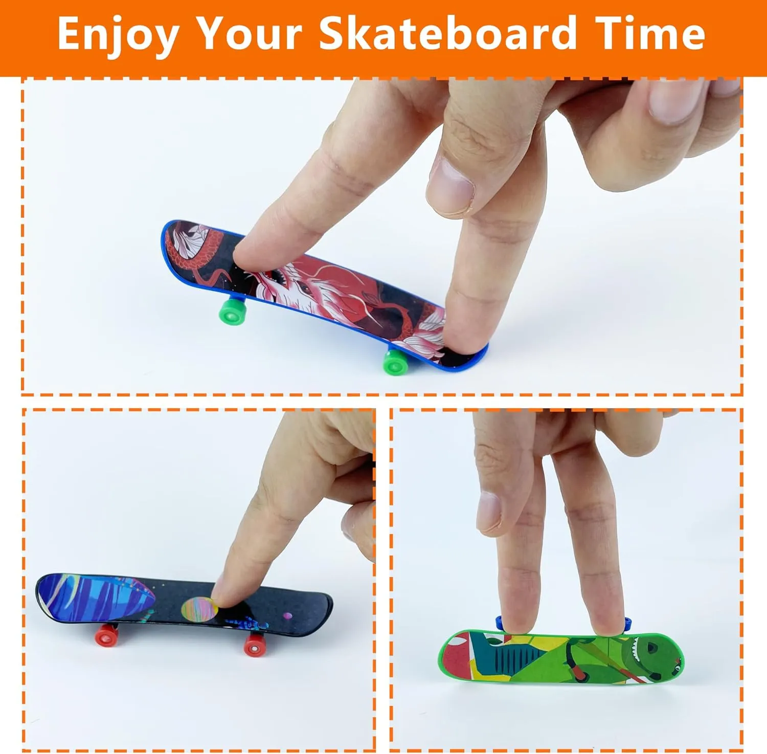 XIPEGPA 150 PCS Mini Finger Skateboards Finger Skateboard Toys for Birthday Party Favors Gift Props Decoration