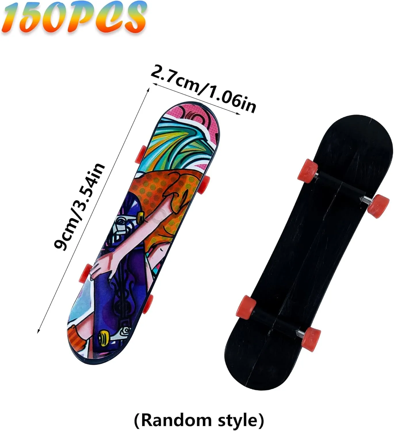 XIPEGPA 150 PCS Mini Finger Skateboards Finger Skateboard Toys for Birthday Party Favors Gift Props Decoration