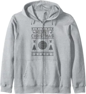 Xmas Merry Christmas Shoot Court Player Zip Hoodie