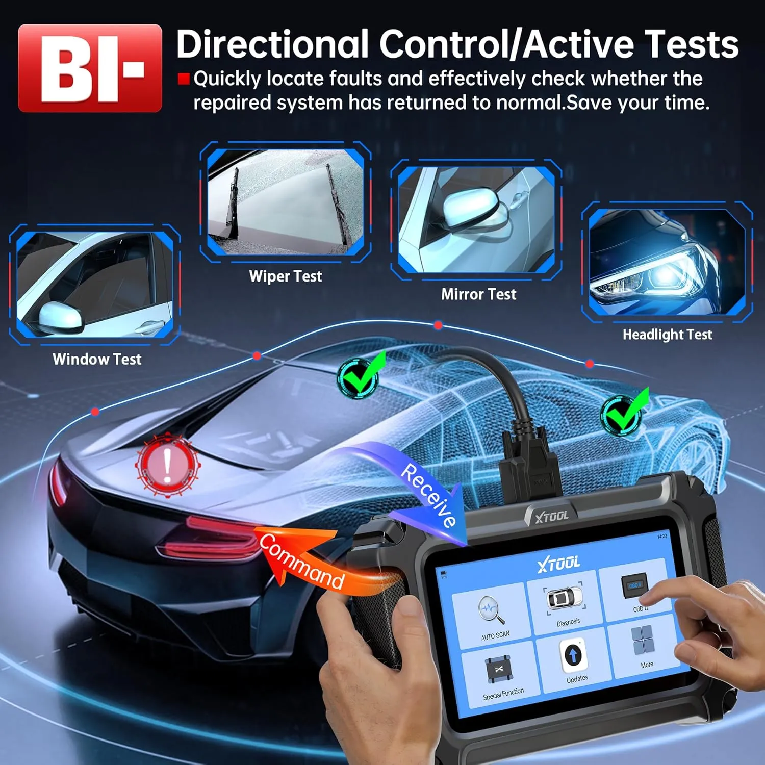 XTOOL IP500 for GM OBD2 Scanner, Full Systems Bi-Directional Scan Tool for Buick/Chevrolet/Cadillac/GMC with All Reset Services, Full OBD2 Function, Multi-in-One Live Data Graph, Lifetime Free Update