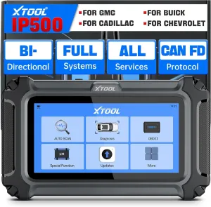 XTOOL IP500 for GM OBD2 Scanner, Full Systems Bi-Directional Scan Tool for Buick/Chevrolet/Cadillac/GMC with All Reset Services, Full OBD2 Function, Multi-in-One Live Data Graph, Lifetime Free Update