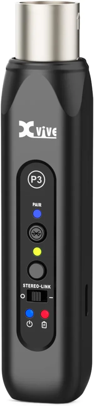 Xvive P3 Wireless XLR Bluetooth Receiver, Bluetooth Adapter for Speakers, Audio Mixer, PA Systems, DJ Systems,Rechargeable