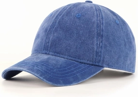 XXL Oversize Washed Denim Baseball Cap,Low Profile Jean Sports Cap for Big Heads 23.5"-25.5",Large Pigment Dyed Dad Hat