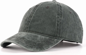 XXL Oversize Washed Denim Baseball Cap,Low Profile Jean Sports Cap for Big Heads 23.5"-25.5",Large Pigment Dyed Dad Hat