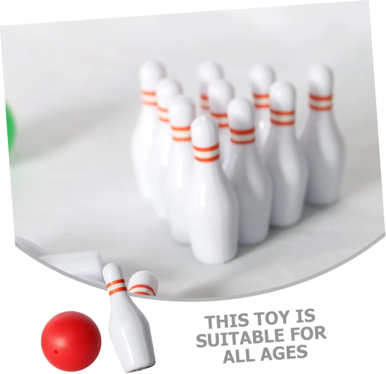 Yardwe 1 Set Mini Bowling Set for Dollhouse High Simulation Bowling Pins and Balls Miniature Sports Decor Safe Material for Family Entertainment
