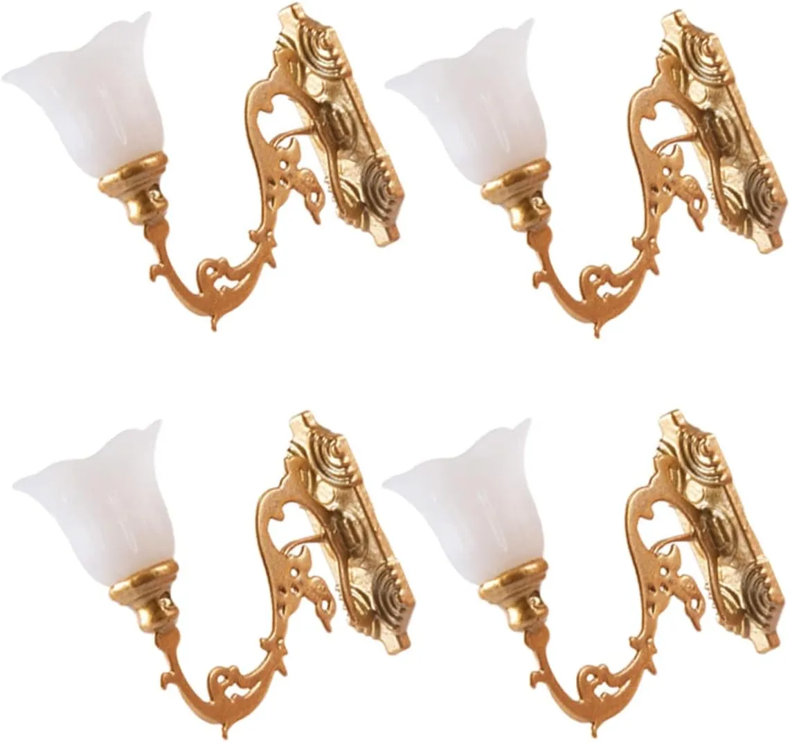 Yardwe 20pcs Wall Lamps for Dollhouse Sand Table Decor Warm Light Chic Simulation Design for Miniature Scene Layouts Unique Accessory for Home Decoration