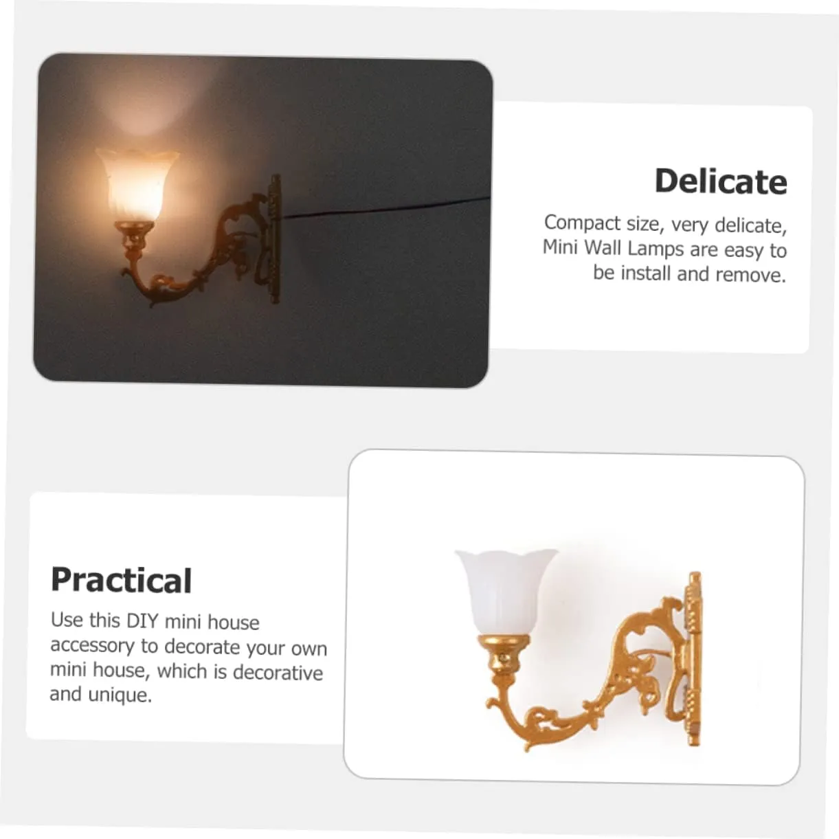 Yardwe 20pcs Wall Lamps for Dollhouse Sand Table Decor Warm Light Chic Simulation Design for Miniature Scene Layouts Unique Accessory for Home Decoration