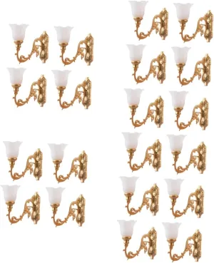 Yardwe 20pcs Wall Lamps for Dollhouse Sand Table Decor Warm Light Chic Simulation Design for Miniature Scene Layouts Unique Accessory for Home Decoration