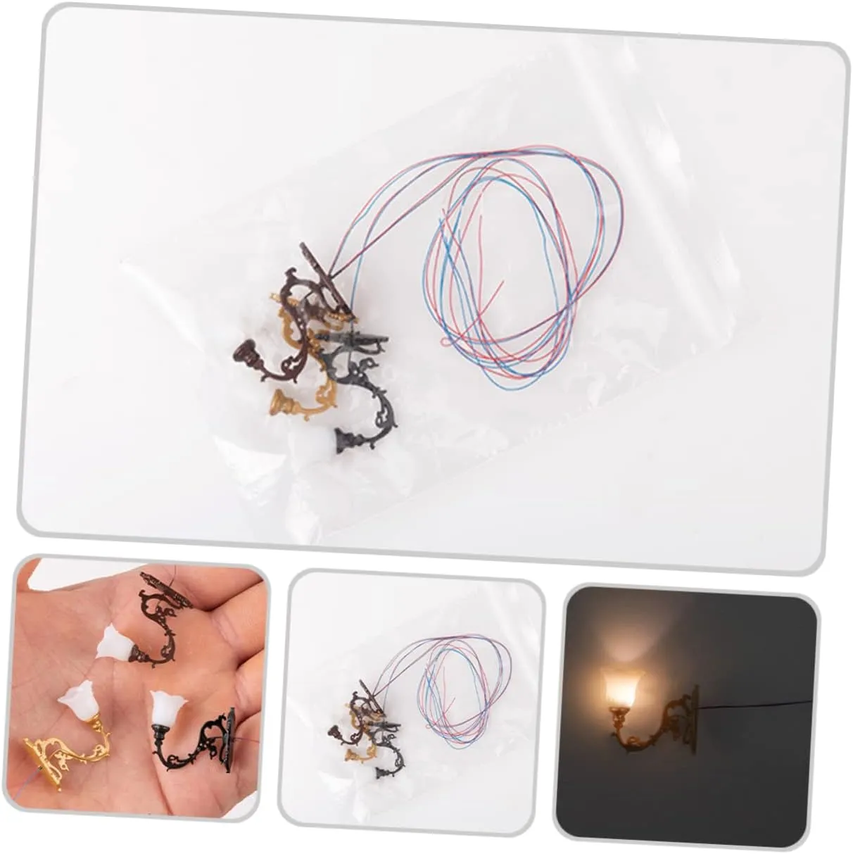 Yardwe 20pcs Wall Lamps for Dollhouse Sand Table Decor Warm Light Chic Simulation Design for Miniature Scene Layouts Unique Accessory for Home Decoration