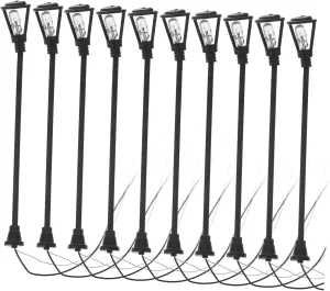 Yardwe 3sets 10pcs Miniature Street Lamps for Dollhouse Decor Mini House Street Light Models Easy Assembly for Realistic Miniature Landscape Scenes 10pcs*3