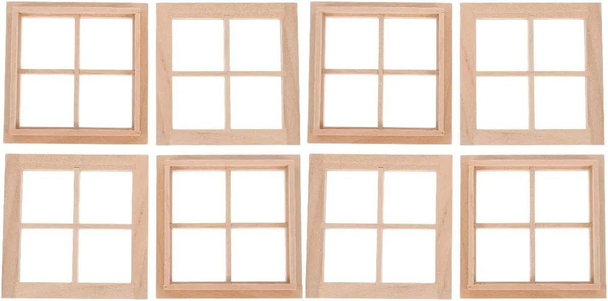 Yardwe 8 Pcs Dollhouse Windows Miniature Windows Windows Gnome Windows 1: 12 Scale