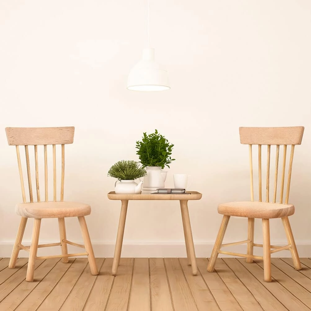 Yardwe 24 Pcs Dollhouse Chair Mini Dollhouse Wooden Dollhouse Counter Decor Miniature Chairs Dollhouse Furniture 1 12 Scale 1 12 Scale Dollhouse Accessories Wood Miniature Chair Wood Set