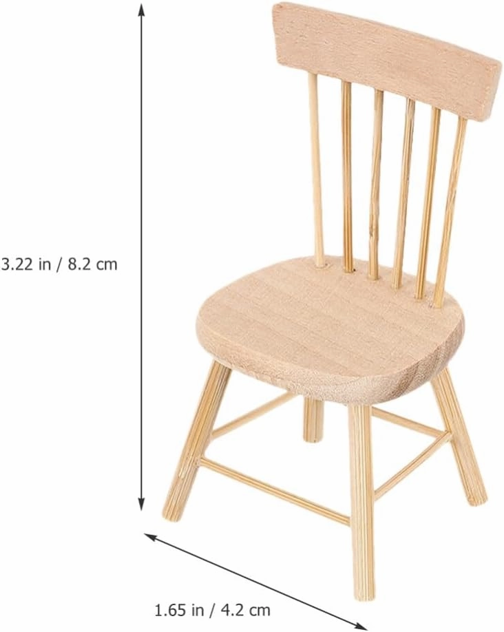 Yardwe 24 Pcs Dollhouse Chair Mini Dollhouse Wooden Dollhouse Counter Decor Miniature Chairs Dollhouse Furniture 1 12 Scale 1 12 Scale Dollhouse Accessories Wood Miniature Chair Wood Set
