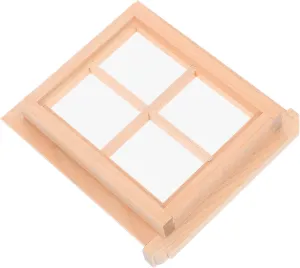 YARNOW 6 Pcs Wooden Dollhouse Window Frames: 1:12 Mini Furniture, DIY Dollhouse Bedroom Accessories