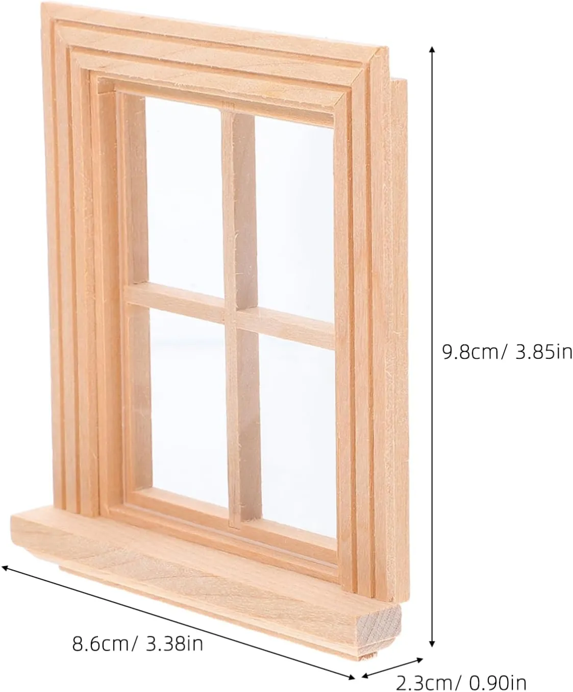 YARNOW 8 Pcs Wooden Dollhouse Window Frames: 1:12 Mini Furniture, DIY Dollhouse Bedroom Accessories