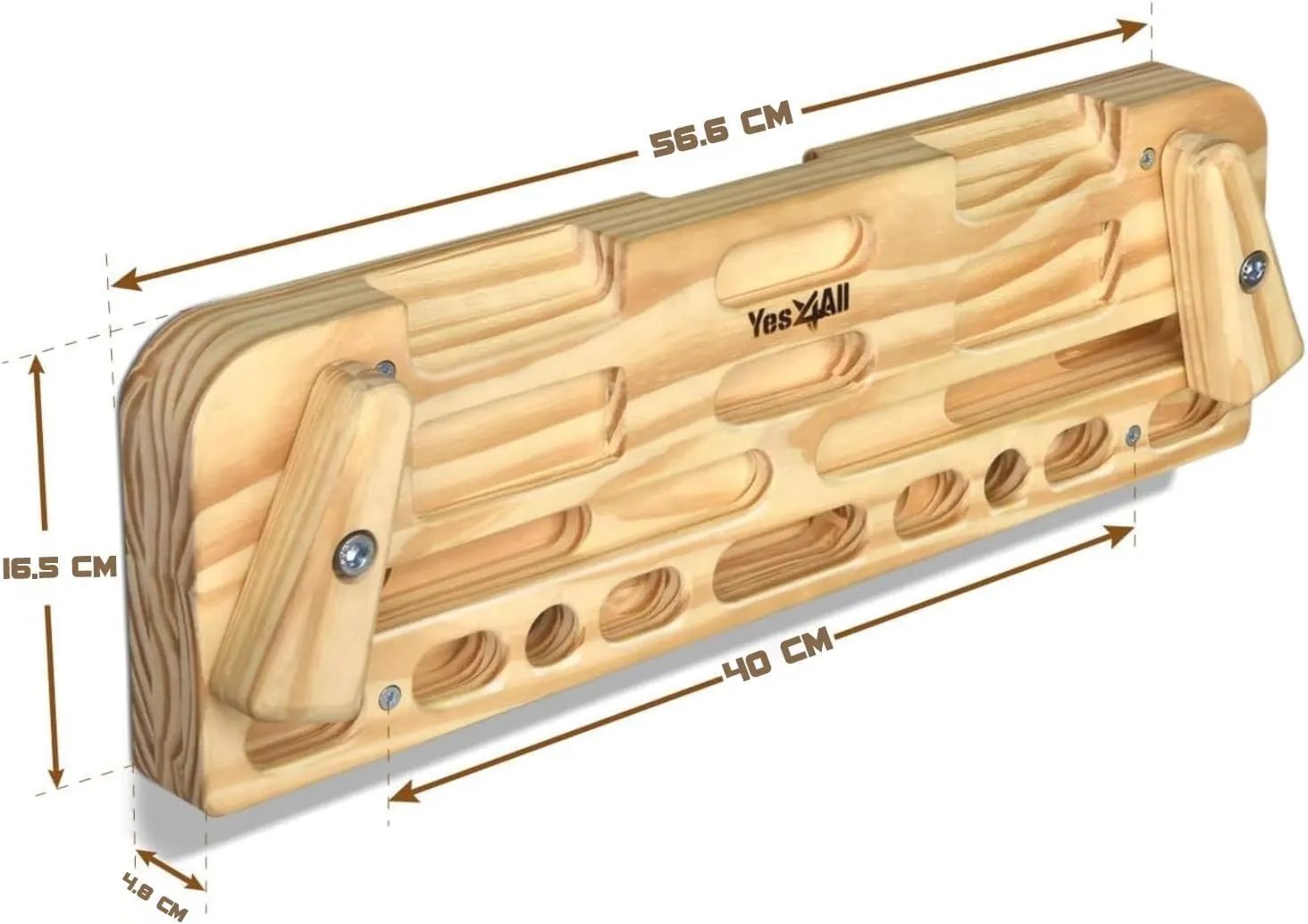 Yes4All Wooden Hang Board/Climbing Board for Doorway - Hand Strengthener Equipment for Training Finger, Grip and Pull Up