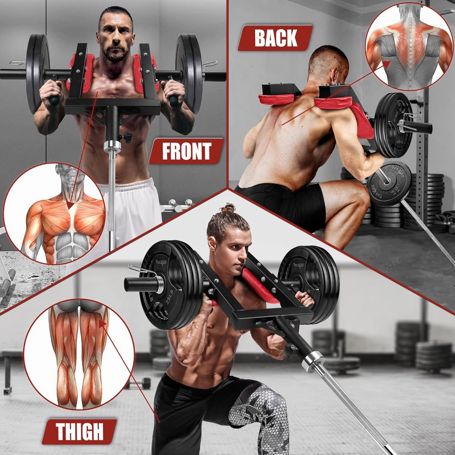 Yes4All Viking Press, Landmine Handle Attachment for 2-Inch Olympic Barbell – 3 Hand Grip Positions - Support Home Gym for Deadlift, Squat Workout, Increased Versatility