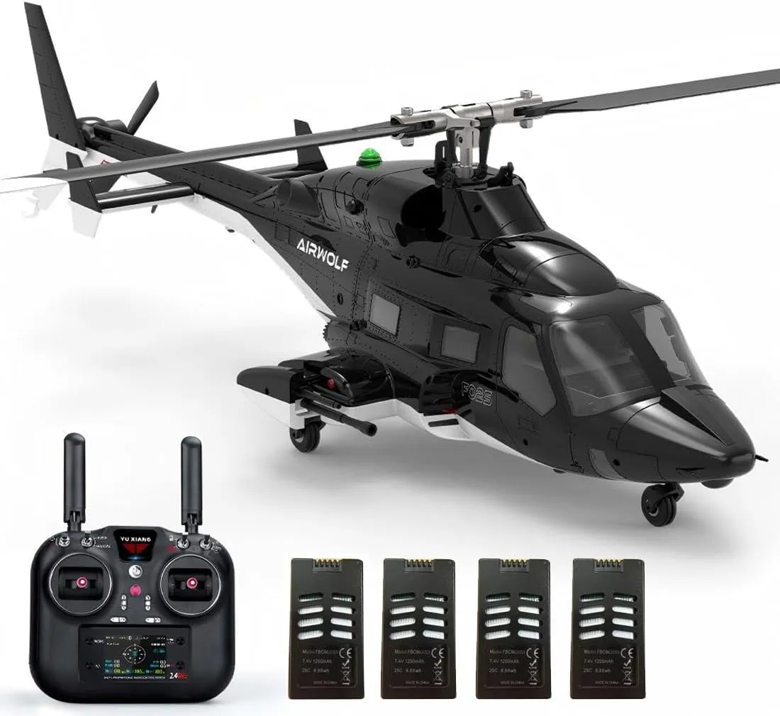 YU Xiang Flyingwolf Flybarless RC Helicopter Model, F02S 1/34 8CH RC 3D/6G Helicopter with Auto-Return & GPS Positioning, Ideal Gift for Beginners & Pros