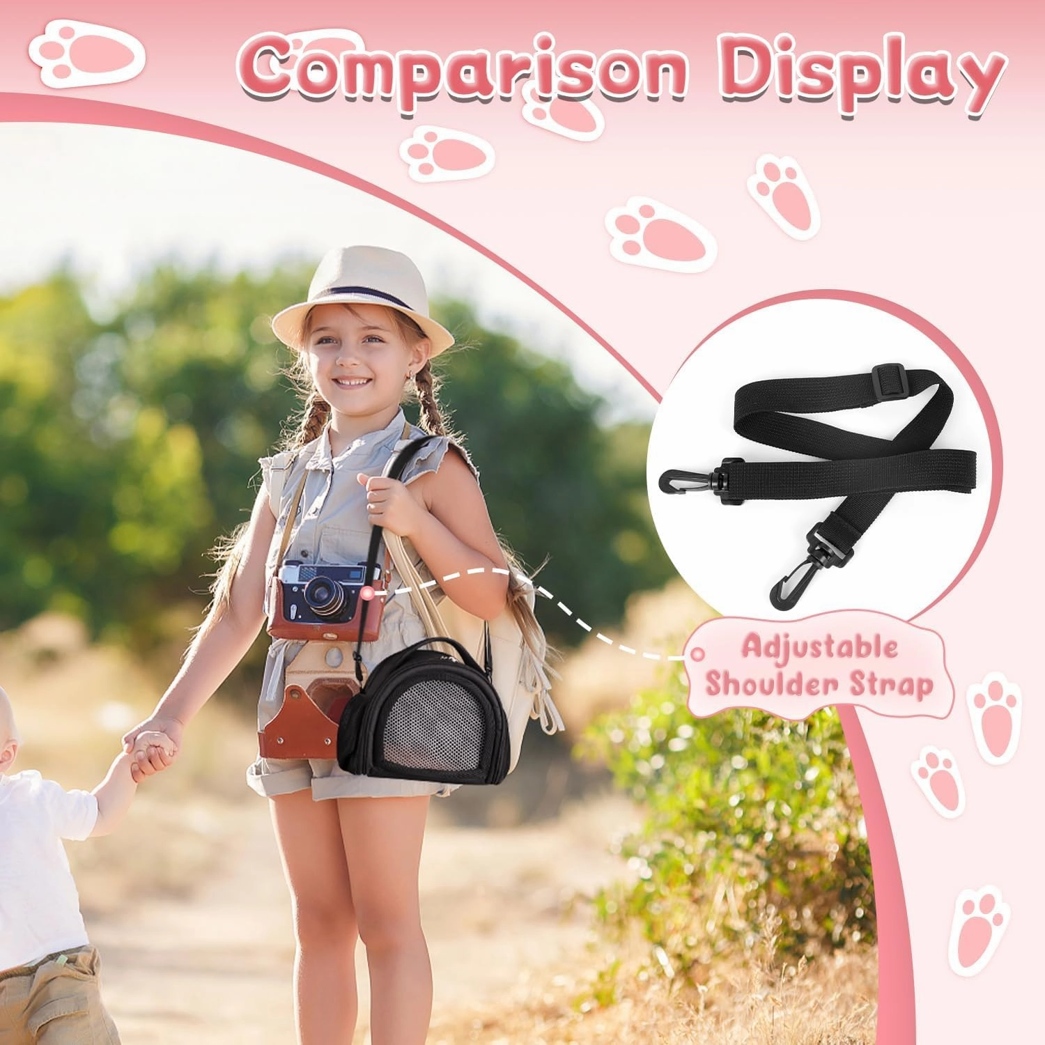 YUDODO Hamster Carrier Guinea Pig Carrier Bag Small Animal Sugar Glider Pouch Gerbil Hedgehog Portable Travel Carrier Outdoor Hangbag Flying Squirrel Rat Carrier (X-Large, Black)
