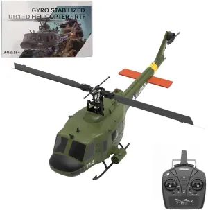 YUXIANG F07 UH-1D RC Helicopter for Adult, 1/34 Scale 2.4G 6CH Brushless Direct-Drive Flybarless Helicopter Model with 6-Axis Gyro, 3D/6G RC Aircraft Model Toys (1 Battery)