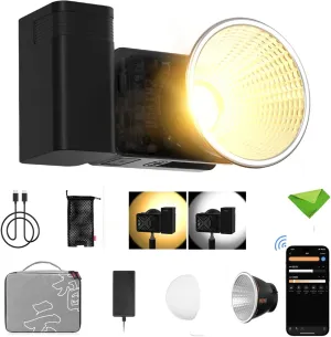 Zhiyun X60 Combo 60W LED Video Light, Bi-Color CCT 2700-6500K, APP Control Continuous Lighting for Photography, Studio Video Lighting, YouTube, Vlog, Live Stream, etc (ZY Mount)