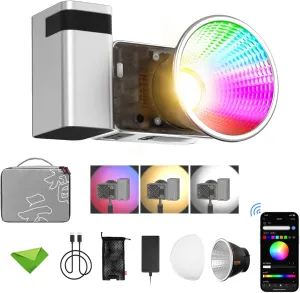 Zhiyun X60 RGB Combo LED Video Light, Bi-Color CCT 2700-6500K,CRI≈95 TLCI≈98, APP Control Continuous Lighting for Photography, Studio Video Lighting, YouTube, Vlog, Live Stream, etc (ZY Mount)