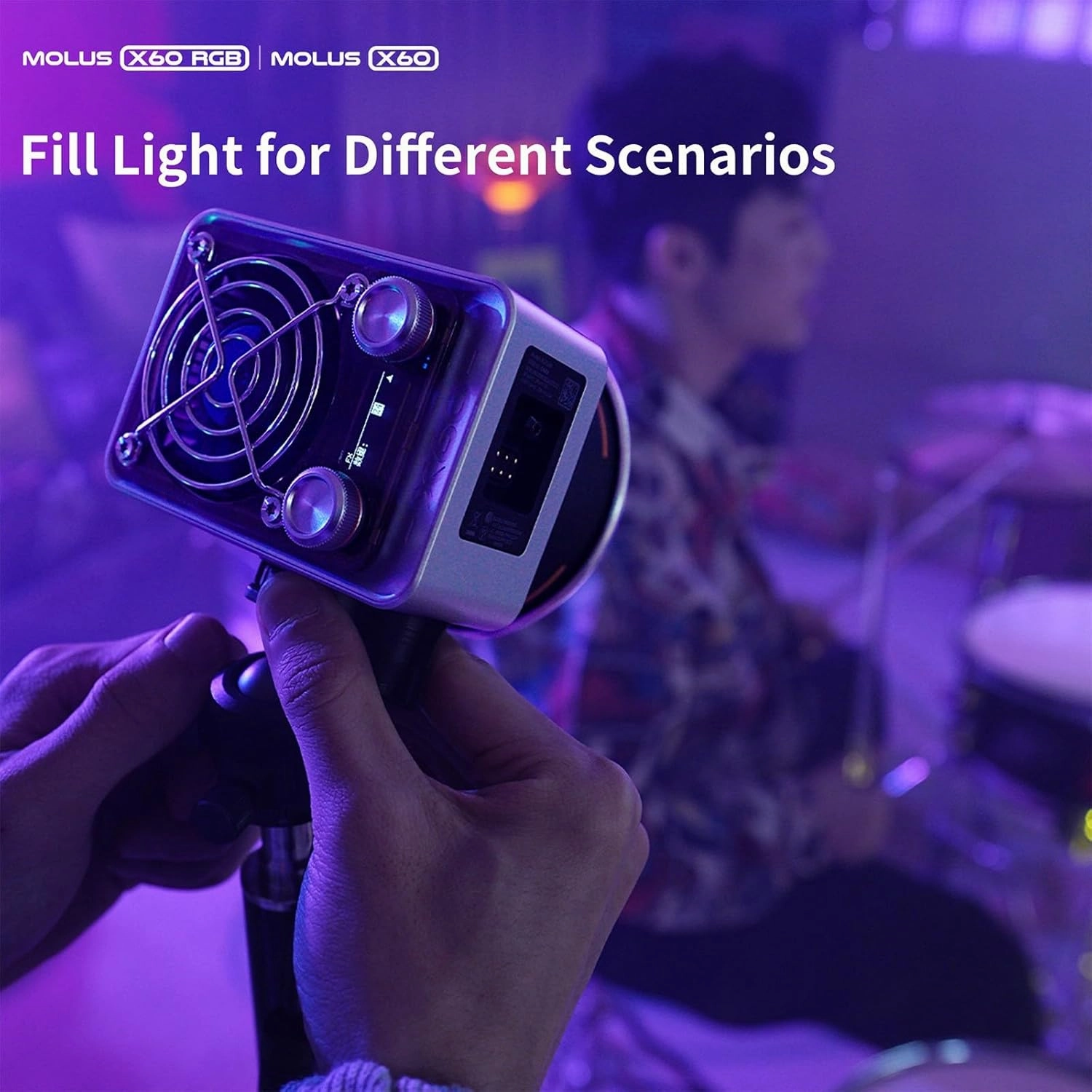 ZHIYUN Molus X60 RGB COB LED Video Light, COB LED Continuous Output Lighting, with 15 Scenes, Bluetooth App Control (X60 RGB Combo)