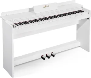 ZHRUNS Digital Piano 88 Key Weighted Keyboard,Full Size Semi Weighted Electronic Keyboard Piano,Electric Piano Keyboard with Sustain Pedal, Portable Piano Keyboard for Beginners Adults,White