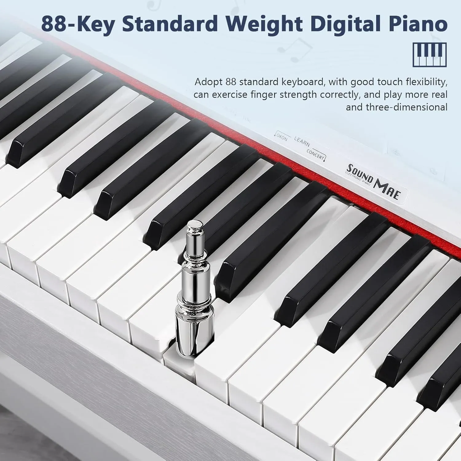 ZHRUNS Digital Piano 88 Key Weighted Keyboard,Full Size Semi Weighted Electronic Keyboard Piano,Electric Piano Keyboard with Sustain Pedal, Portable Piano Keyboard for Beginners Adults,White