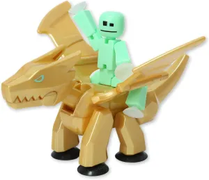 Zing StikBot & Mega Monster Stop-Motion Animation Pack – Exclusive Mint Green StikBot   Gold Scorch Figure, Creative Toy for Kids Age 4 