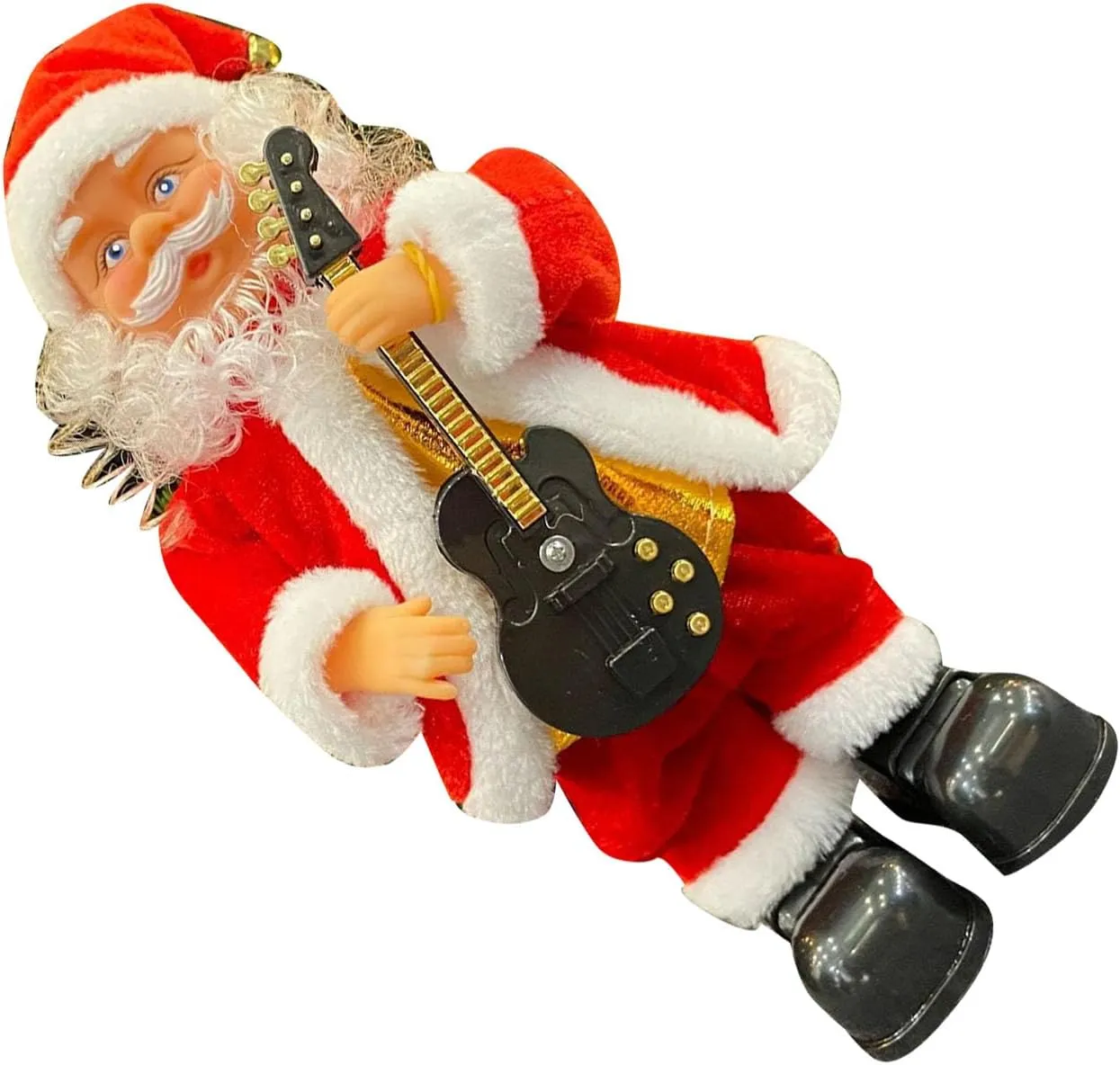 ZJchao Electric Singing Dancing Santa Musical Figure Xmas Decoration Battery Operated Santa Toy Home Commercial Use (Guitarist)