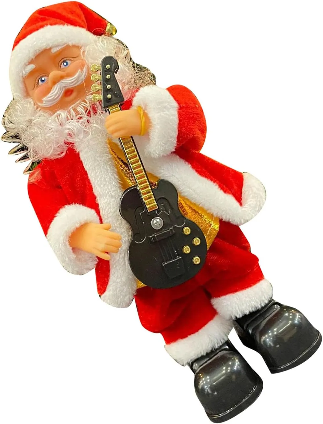 ZJchao Electric Singing Dancing Santa Musical Figure Xmas Decoration Battery Operated Santa Toy Home Commercial Use (Guitarist)
