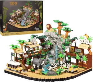 Zoo Building Model Set, 4800 Pcs Desert Zoo Micro Building Toys, Creative Zoological Park Model Set, Micro Particle Modular Building House, Gift for Adult and Kids (823)