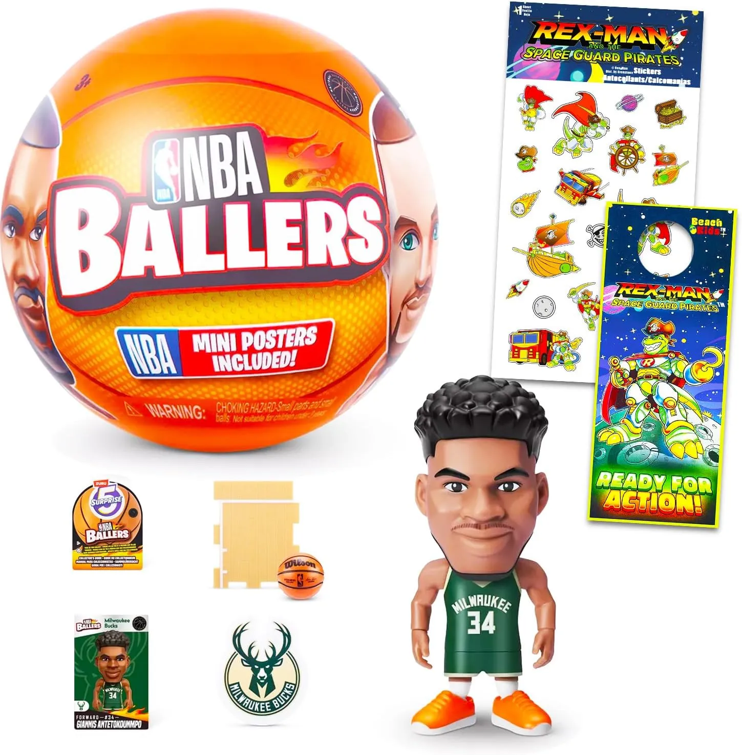 ZURU NBA Ballers Basketball Player Mini Figures Mystery Set - Bundle with Surprise Mini Basketball Stars Figurines Plus Stickers, More | Collectible NBA Athlete Figures