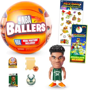 ZURU NBA Ballers Basketball Player Mini Figures Mystery Set - Bundle with Surprise Mini Basketball Stars Figurines Plus Stickers, More | Collectible NBA Athlete Figures